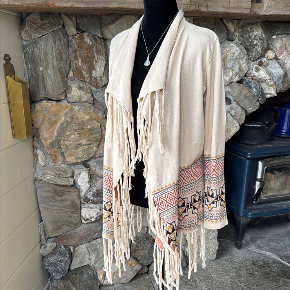 Reba Bohemian Fringe Cardigan Women’s size Small